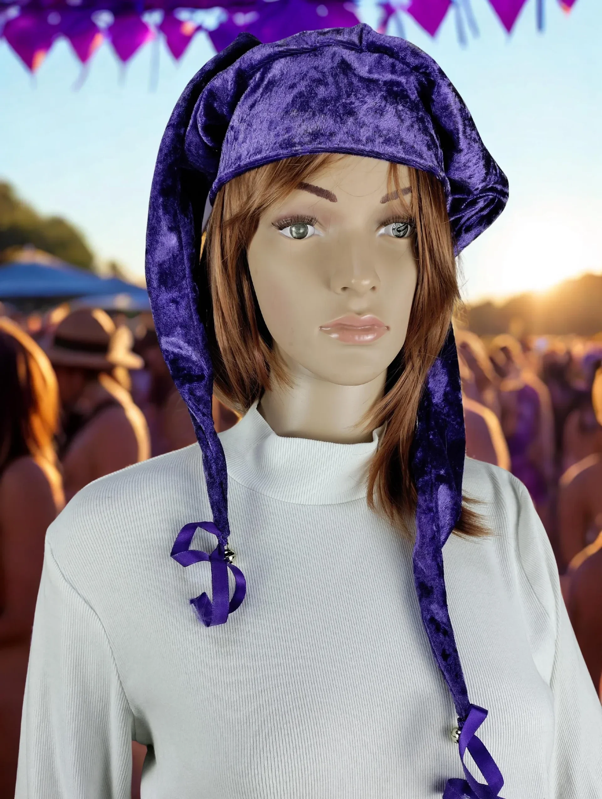Light Purple Velvet Jester Style