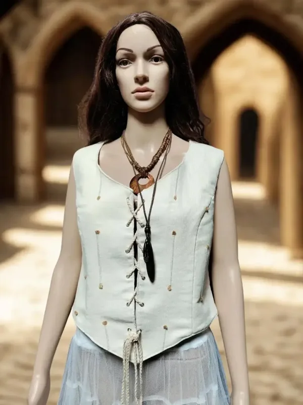Natural Off-White Medieval LARP Vest