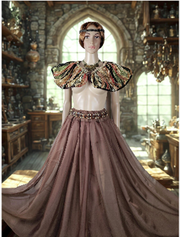 Fantasy Shoulder Cape – Baroque Brocade Cape