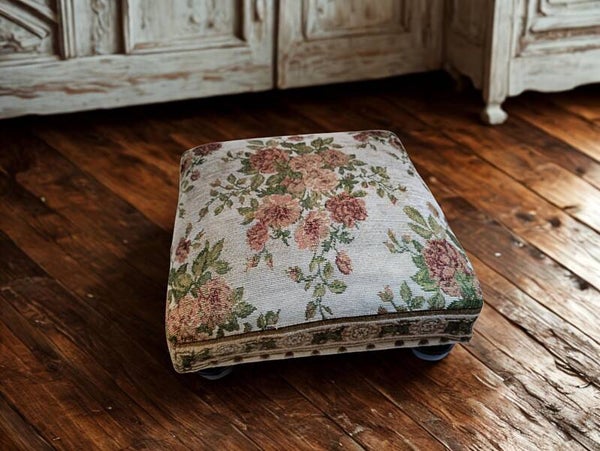 Antique Victorian Baroque Upholstered Foot Stool