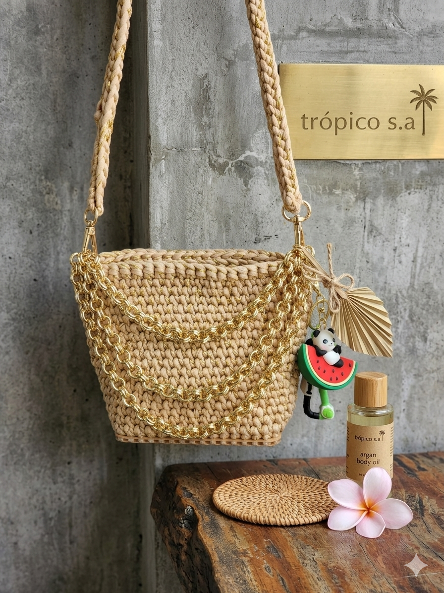 Borsa Secchiello "Golden Sand" – Collezione Artigianale