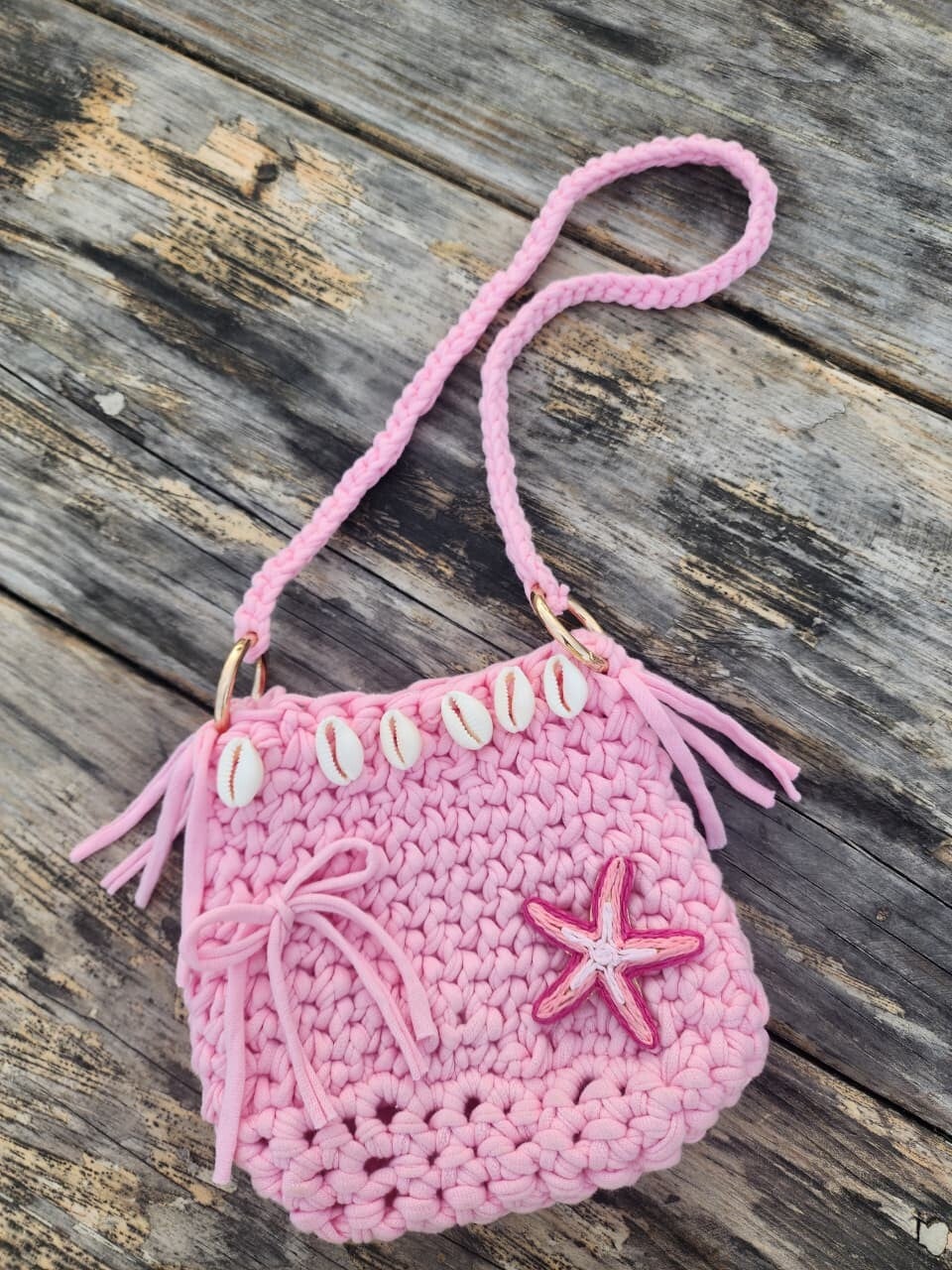 Borsetta Crochet Rosa Cipria - Edizione Tropicale