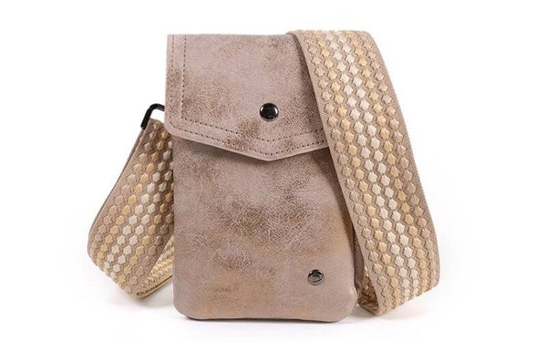 Brons telefoon-schoudertasje "Soest"