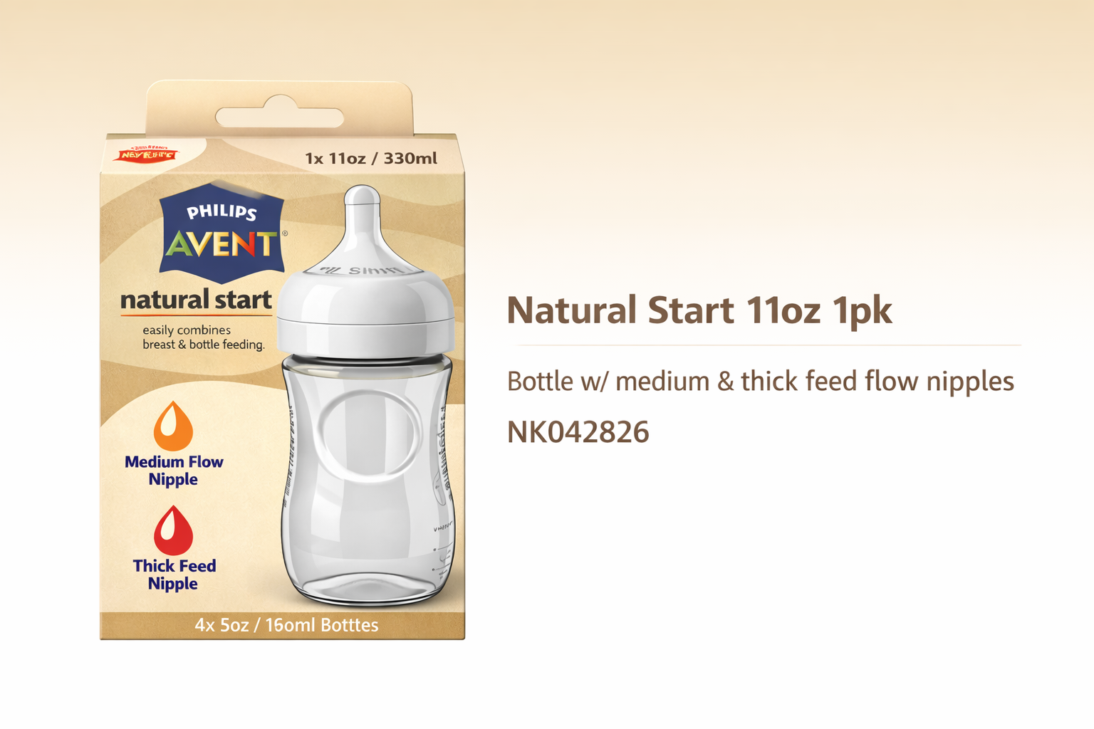 1X 11OZ TF BTL +1 MED NIPPLE