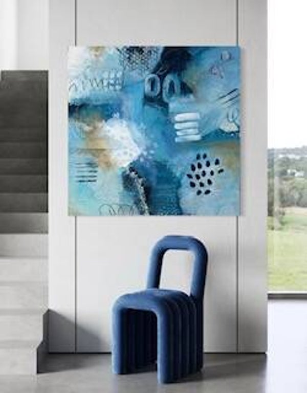 BLUEY -abstract schilderij -50 op 50cm -3D