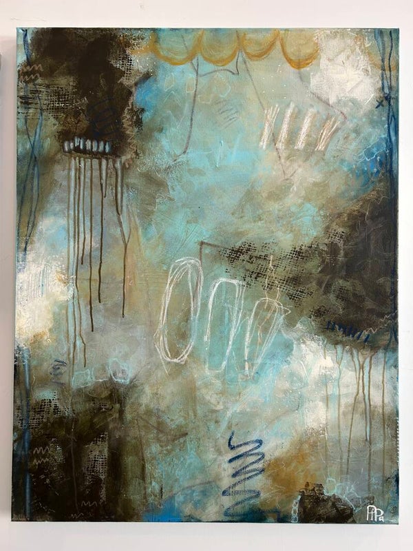 CANVAS 70/90cm -3D GREENERY BLUE