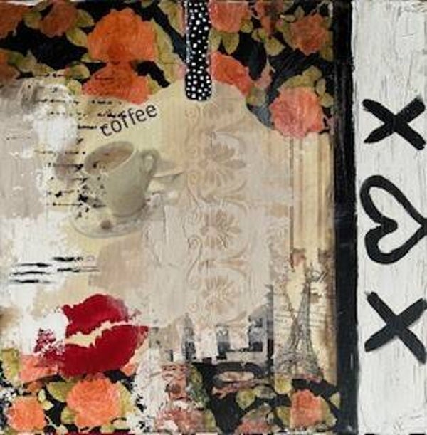 PARIS - MIXED MEDIA -3D - 50 op 50cm