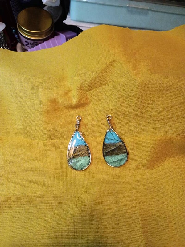 Leaf imprint resin earring