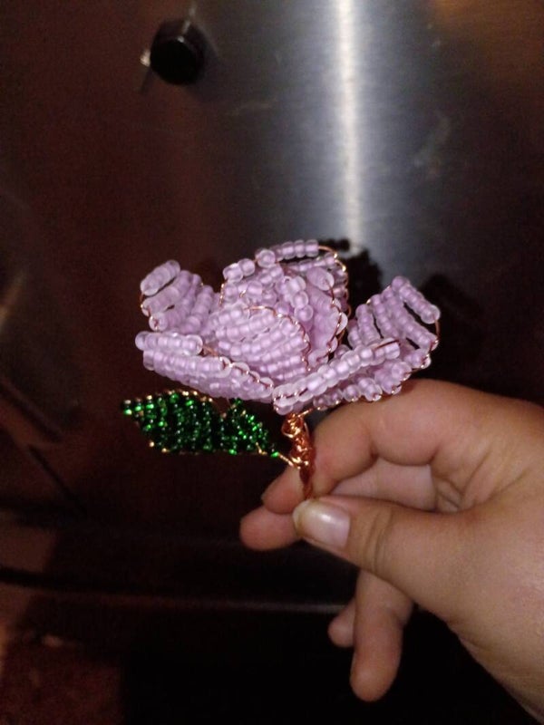 Beaded wire rose