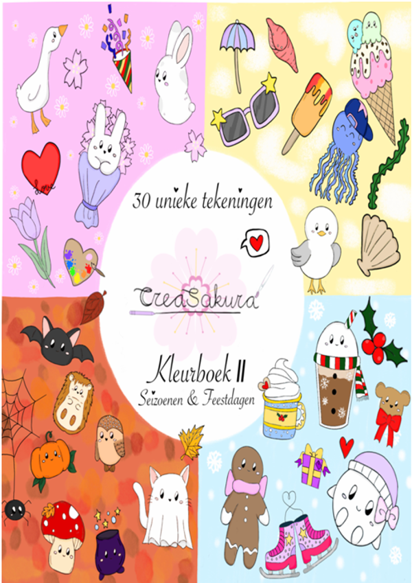Kleurboek II A5🌸☀️🍁❄️