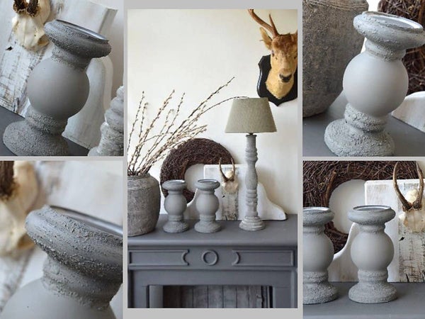 Set 2 kandelaars aardewerk