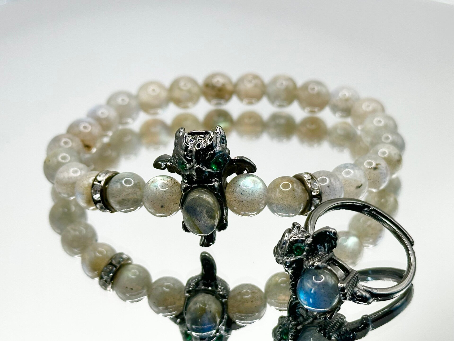 Labradorite Dragon Bracelet & Ring Set