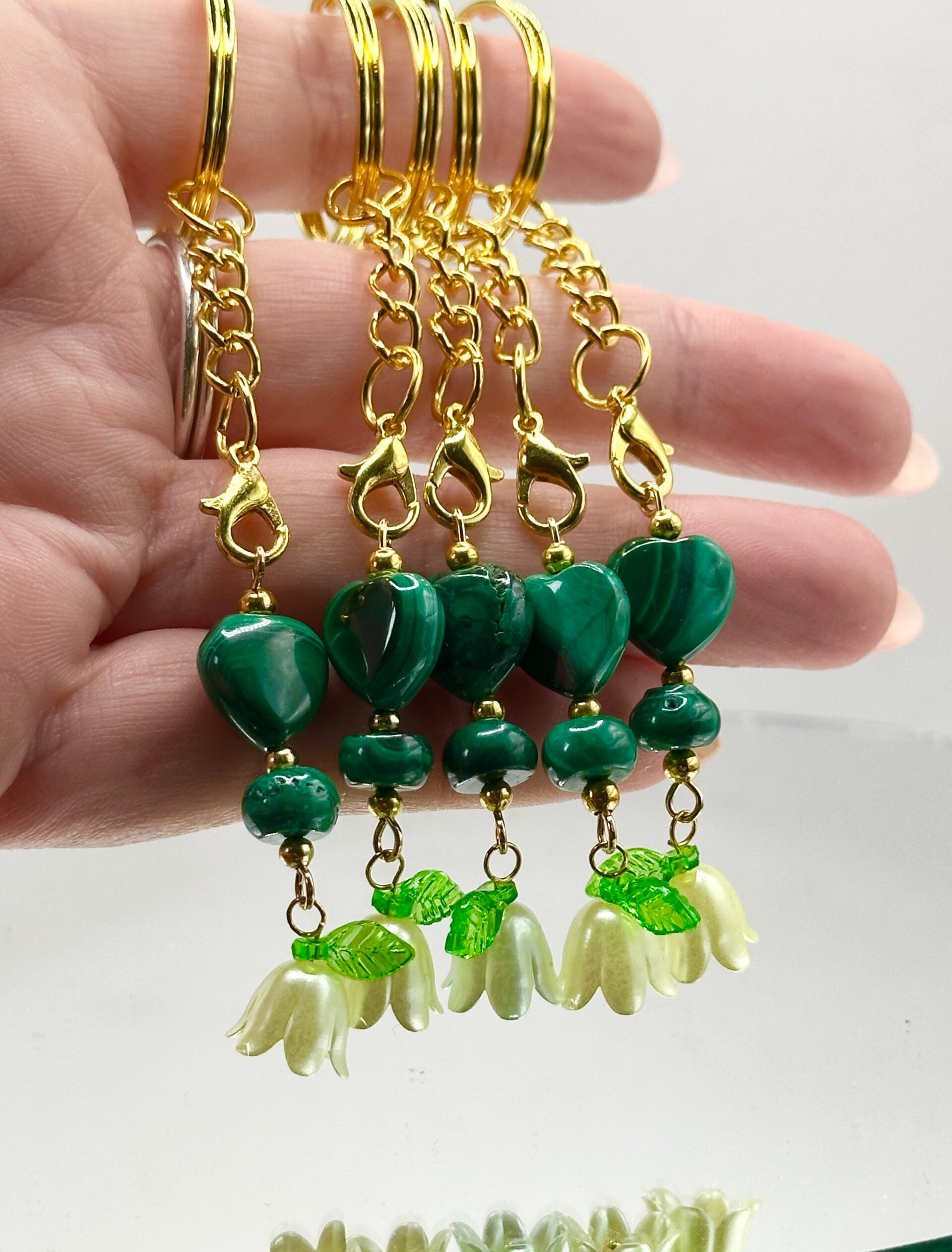 Malachite Love Keychain