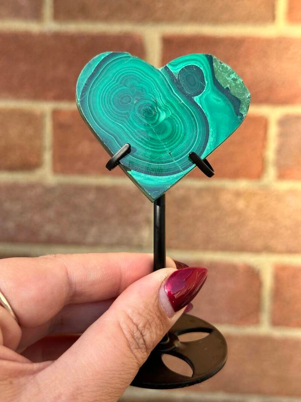 Malachite Heart With Stand