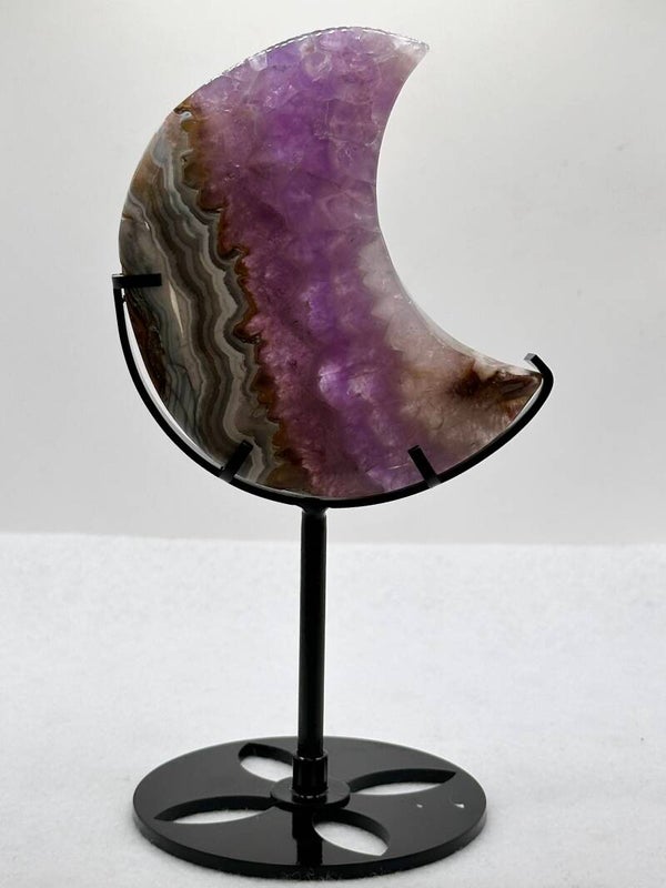 Amethyst Agate Moon With Stand