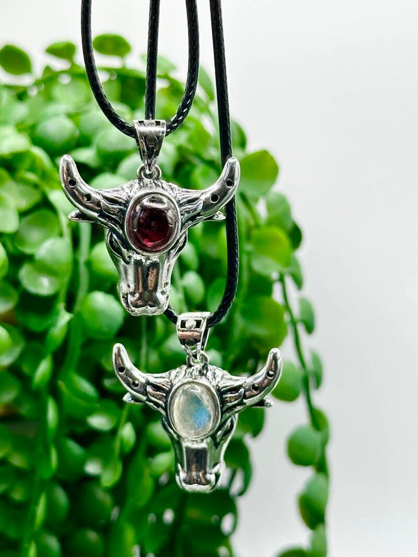 Tibetan Bull Head Crystal Necklace