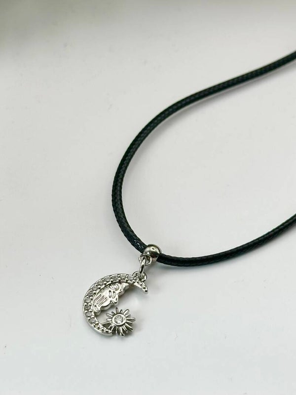 Silver Moon & Star Necklace