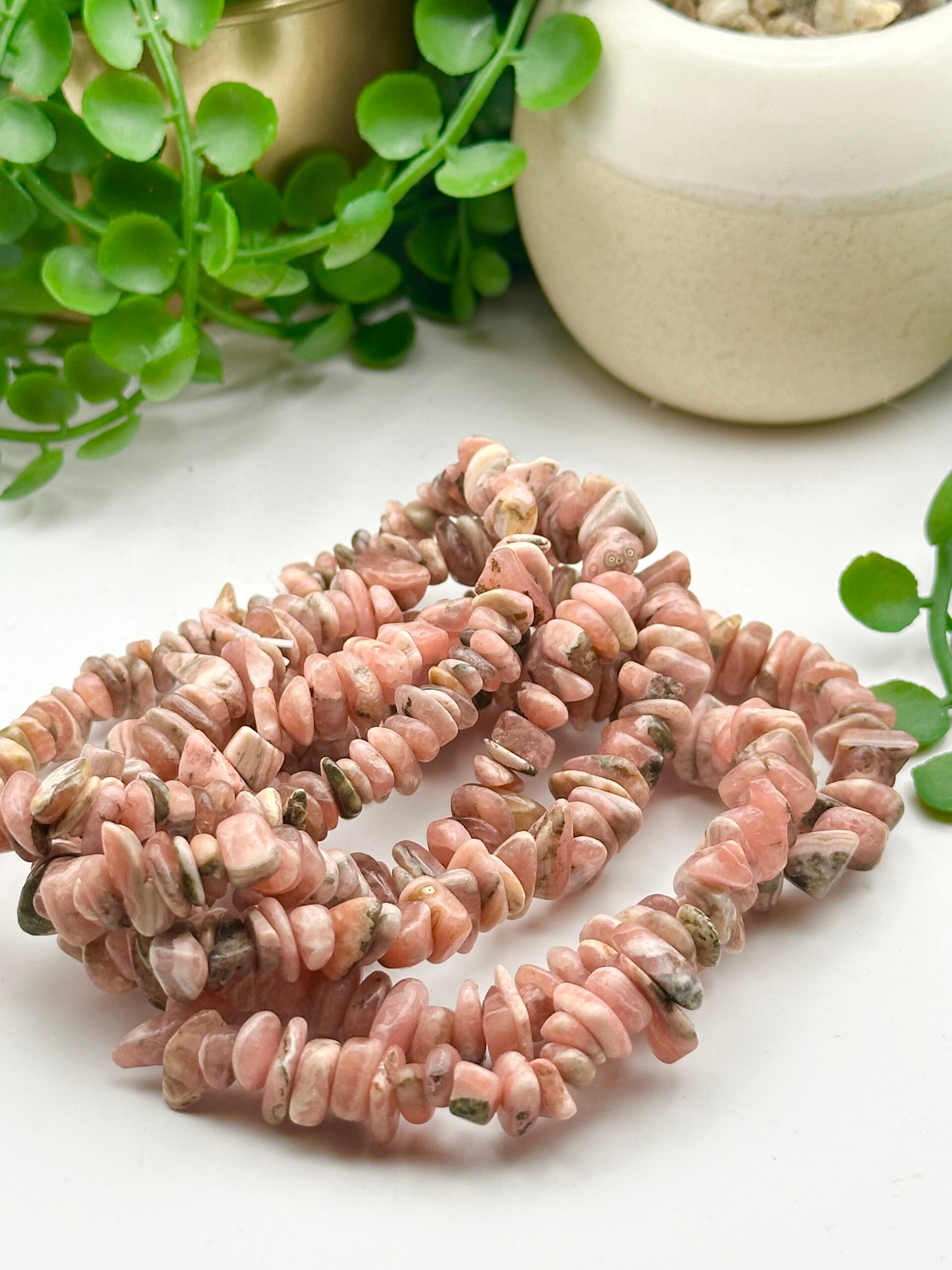 Rhodochrosite Chip Bracelets