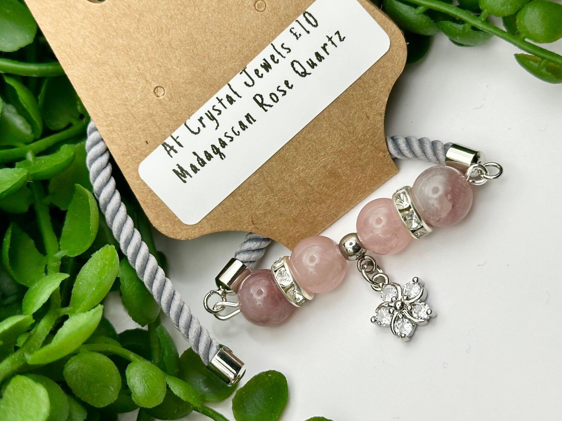 Madagascan Rose Quartz Slider Bracelet