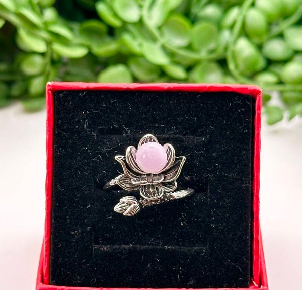 Kunzite Lotus Ring