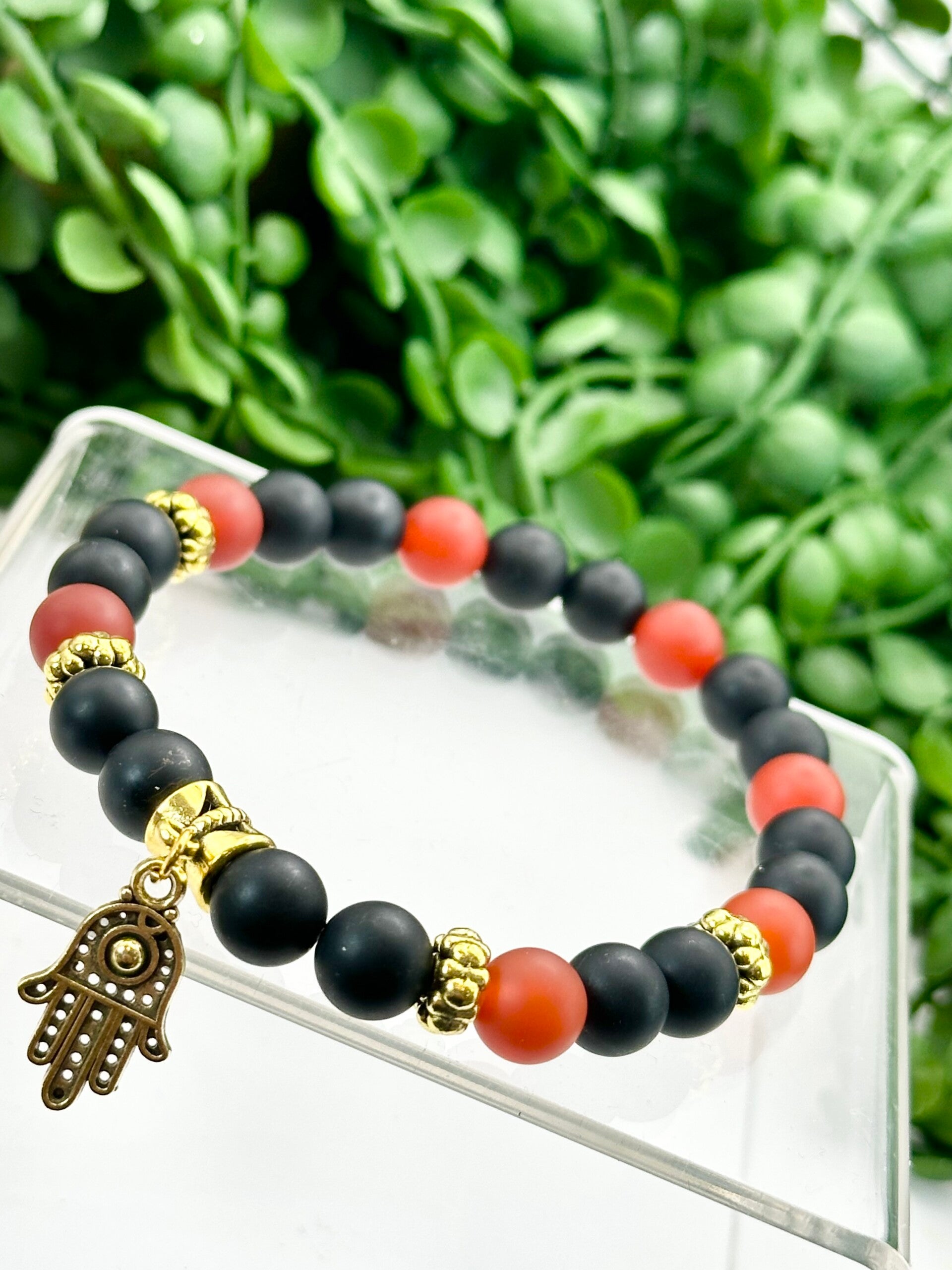Matt Carnelian & Onyx Men’s Bracelet