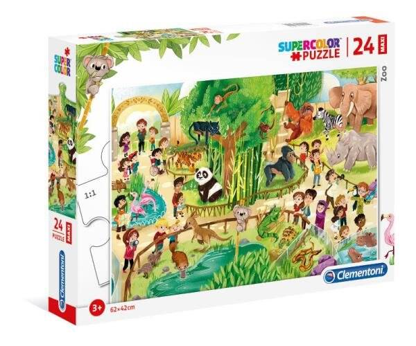 Puzzle Supercolor Maxi 24 Elementy ZOO Clementoni