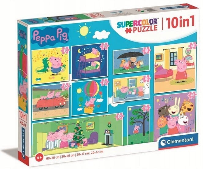Puzzle 10w1 327 elementów Peppa Pig