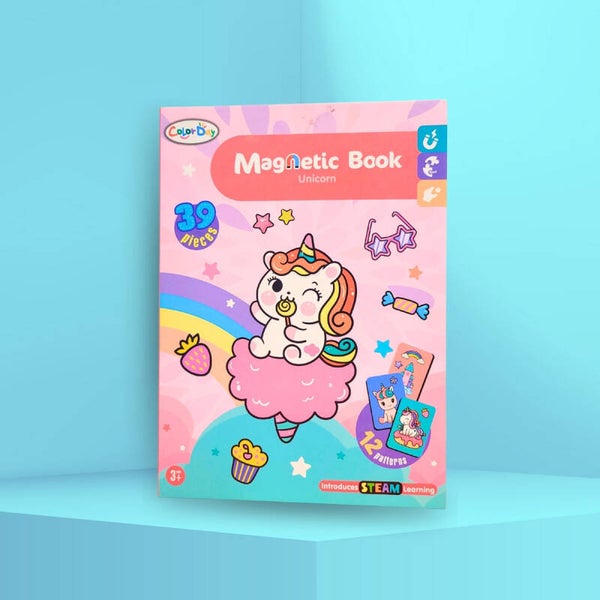 Książka z magnesami jednorożec magnetic book