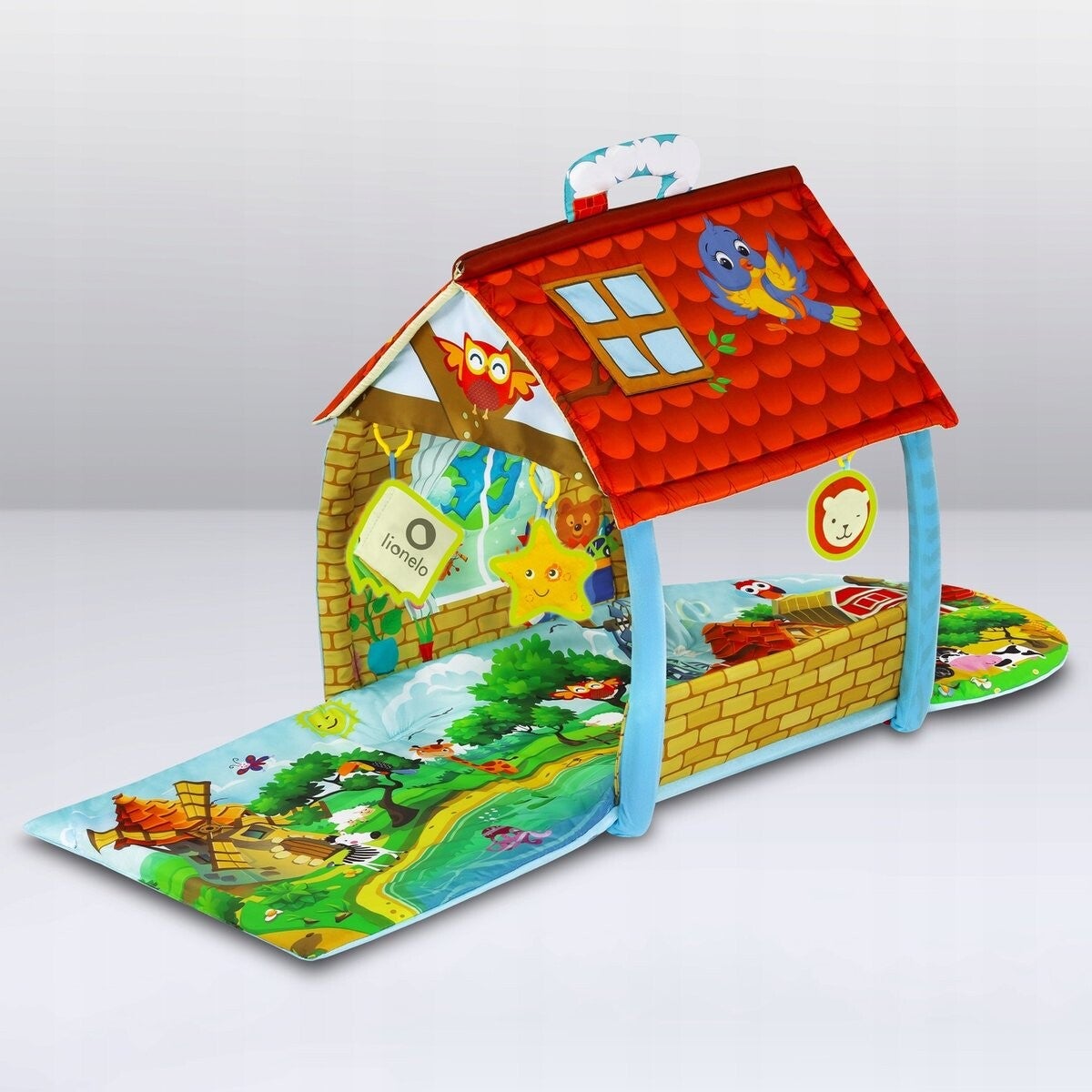 Duża Gruba Mata Edukacyjna Interaktywna Składana Dla Dzieci Lionelo Agnes