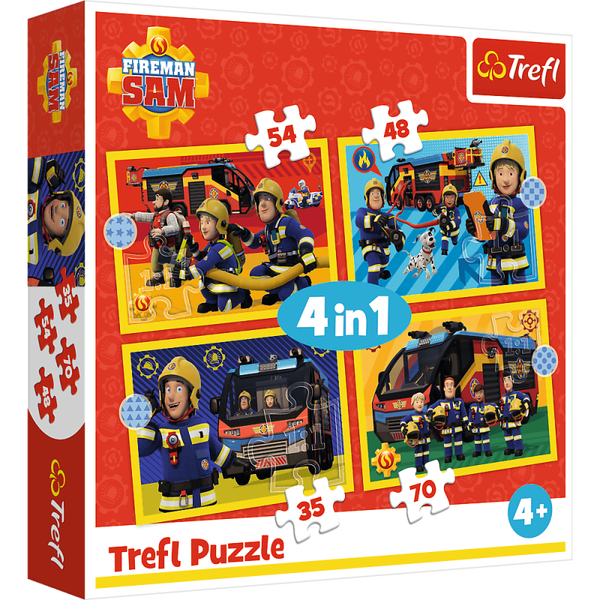 Puzzle 4w1 strażak na sygnale trefl