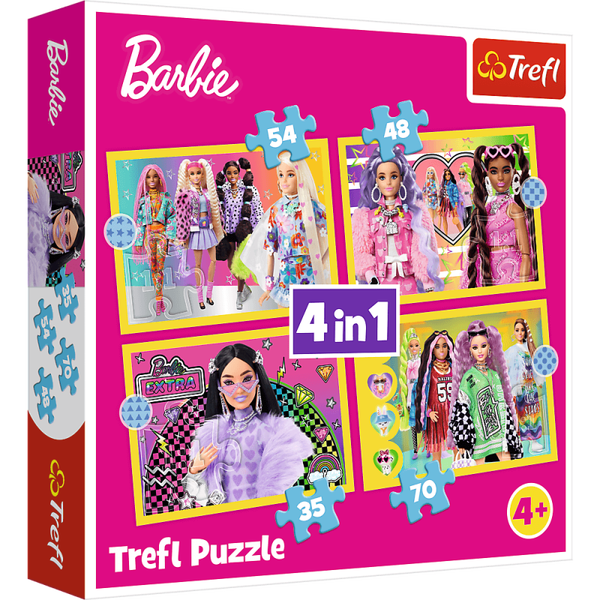 Puzzle 4w1 Barbie Wesoły świat Barbie