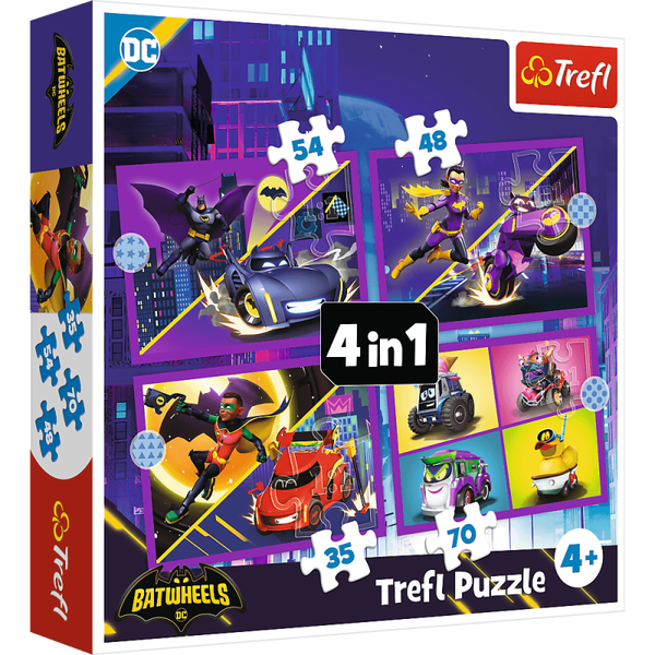 Puzzle 4w1 Batwheels, Poznaj Batwheels trefl