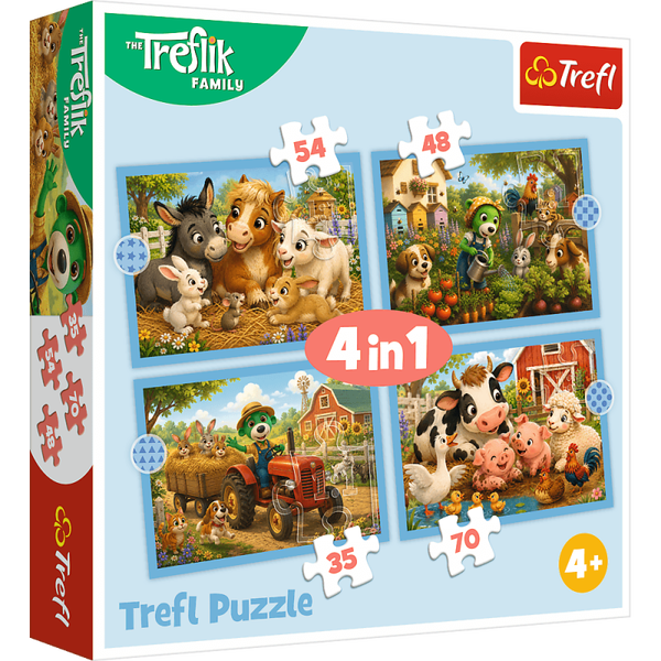 Puzzle 4w1 farma trefliki Trefl
