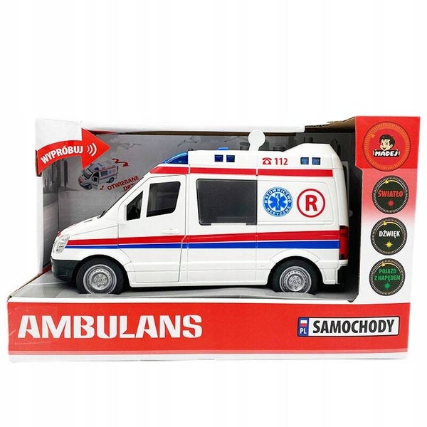 Auto ambulans pogotowie karetka dźwięk otwierane drzwi
