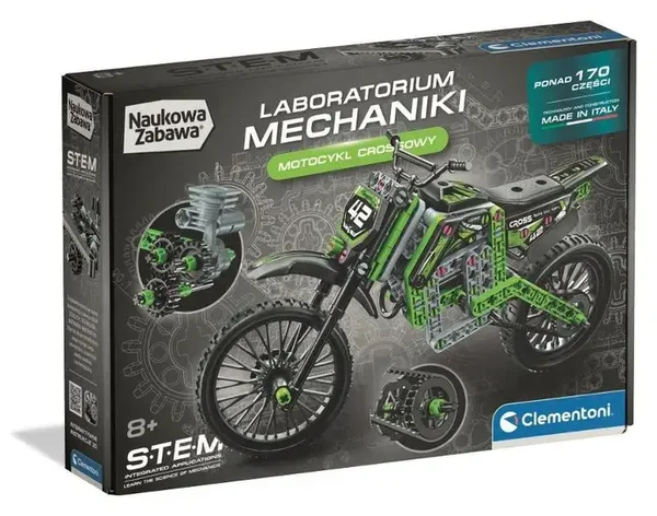 Klocki konstrukcyjne Laboratorium Mechaniki Motocykl Crossowy Clementoni
