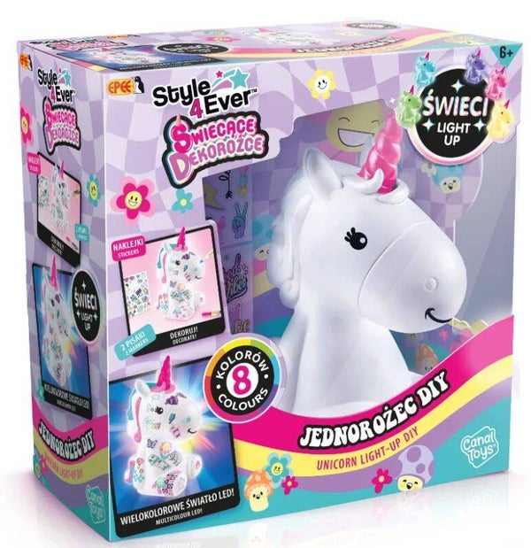 Dekorożec Jednorożec do Ozdabiana Świecący DIY Zestaw Kreatywny dla Dzieci Epee