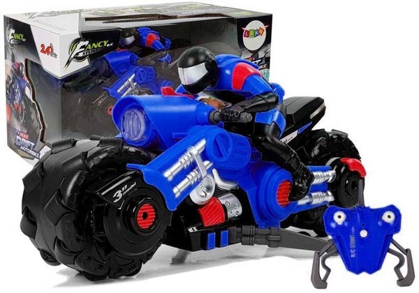 Zdalnie Sterowany Motor Kaskaderski Drift Motorbike 1:10 R/C 2.4 GHz – Niebieski