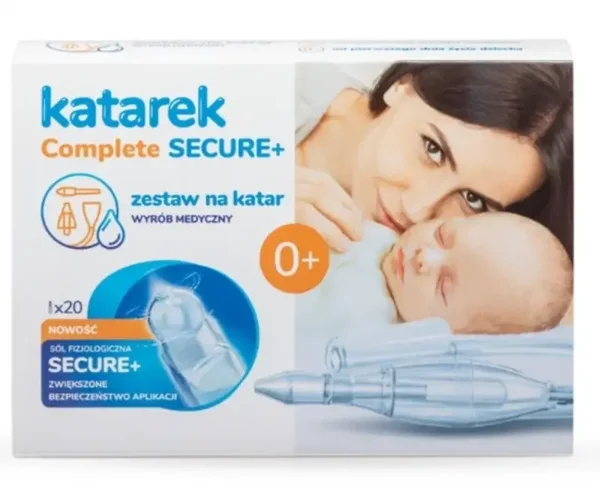Katarek Complete Secure+, zestaw na katar, aspirator + sól fizjologiczna, 20 ampułek po 5ml