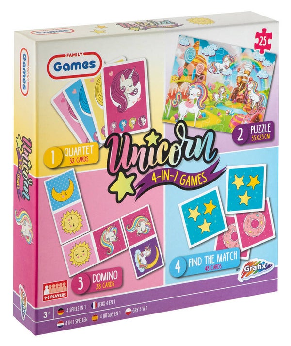 Grafix Unicorn Jednorożec Zestaw gier 4w1 300035