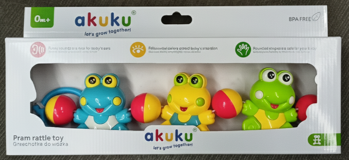 Akuku Kolorowa Grzechotka do Wózka (0m+)