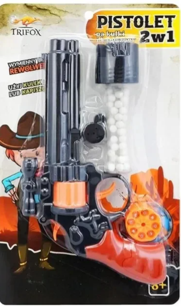 Pistolet 2w1 na kapiszony i kulki