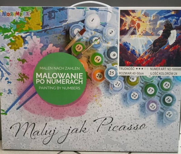 Malowanie po numerach – orzeł w chmurach