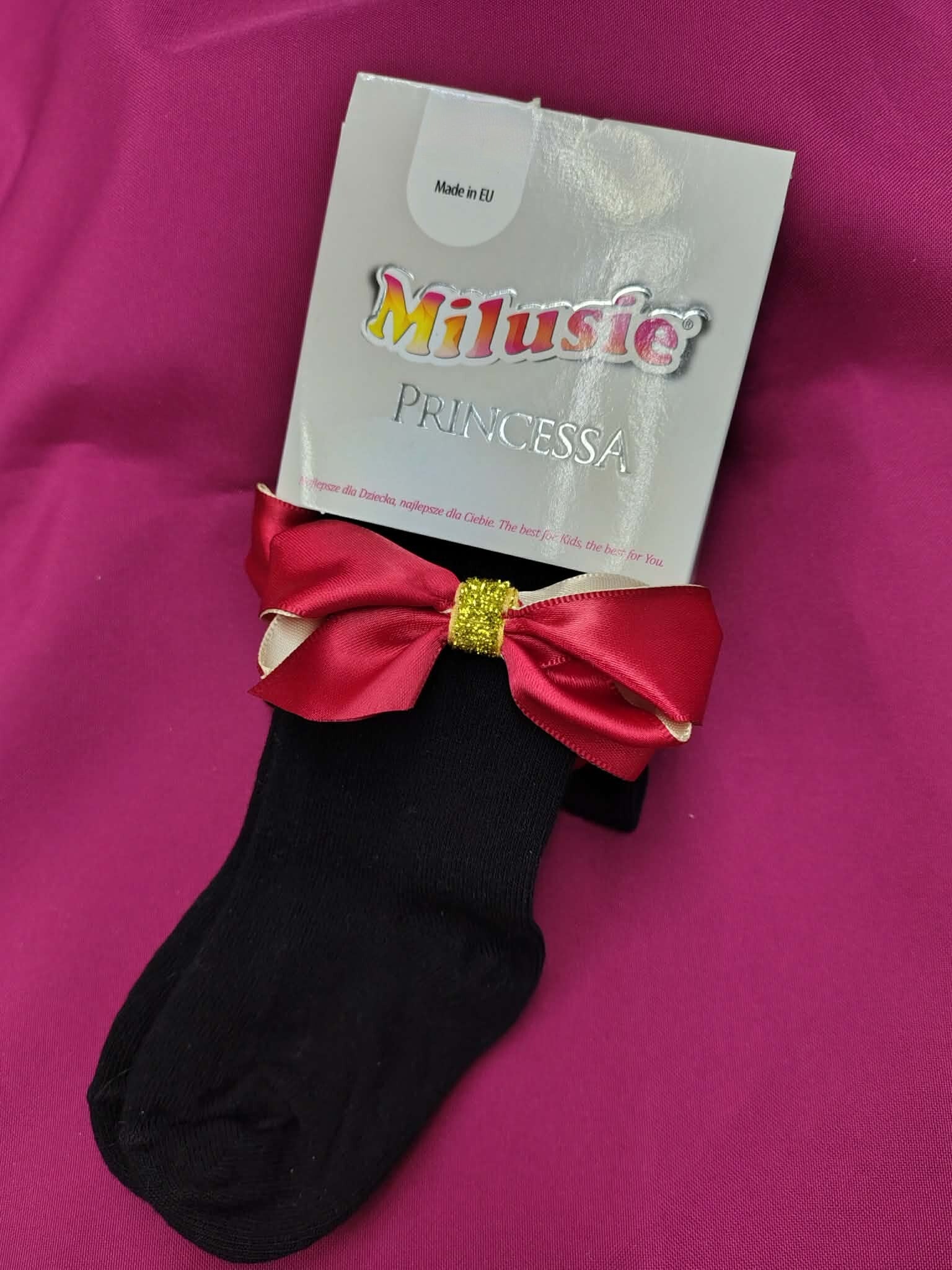 Rajstopy Milusie Princessa z Kokardką Czarne