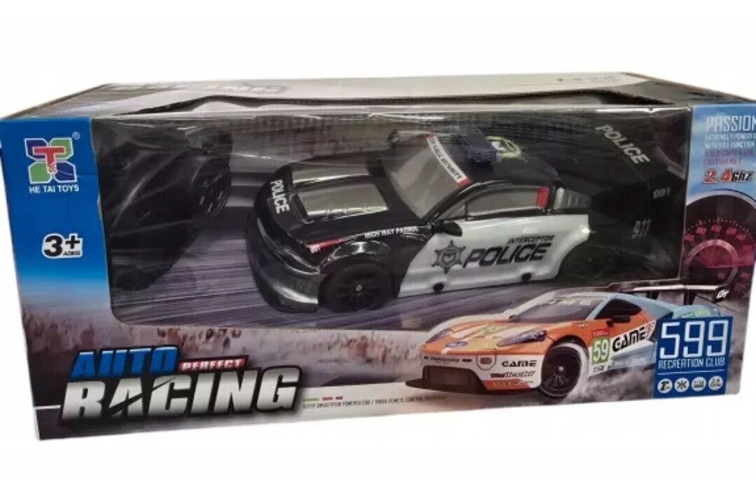 Samochód Policyjny Zdalnie Sterowany RC Światła Dźwięk Zabawka Prezent