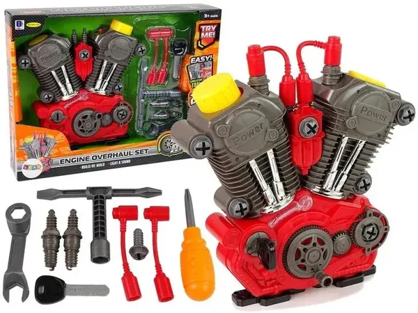 Lean Toys, zestaw majsterkowicza, silnik samochodowy