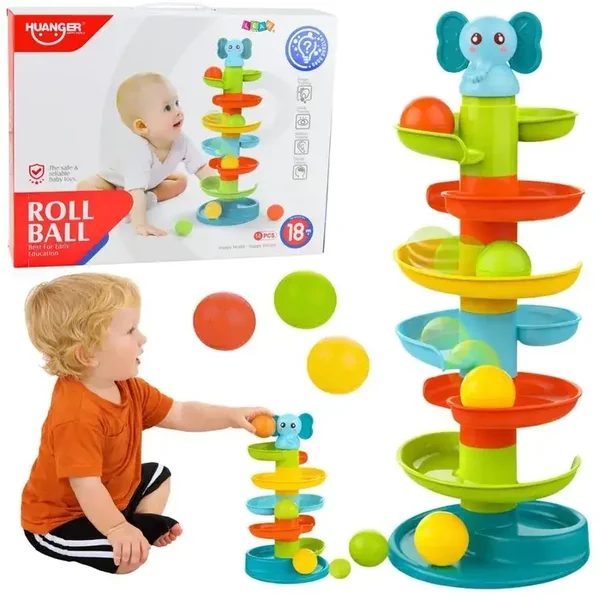 Lean Toys, zjeżdżalnia z piłeczkami, słonik