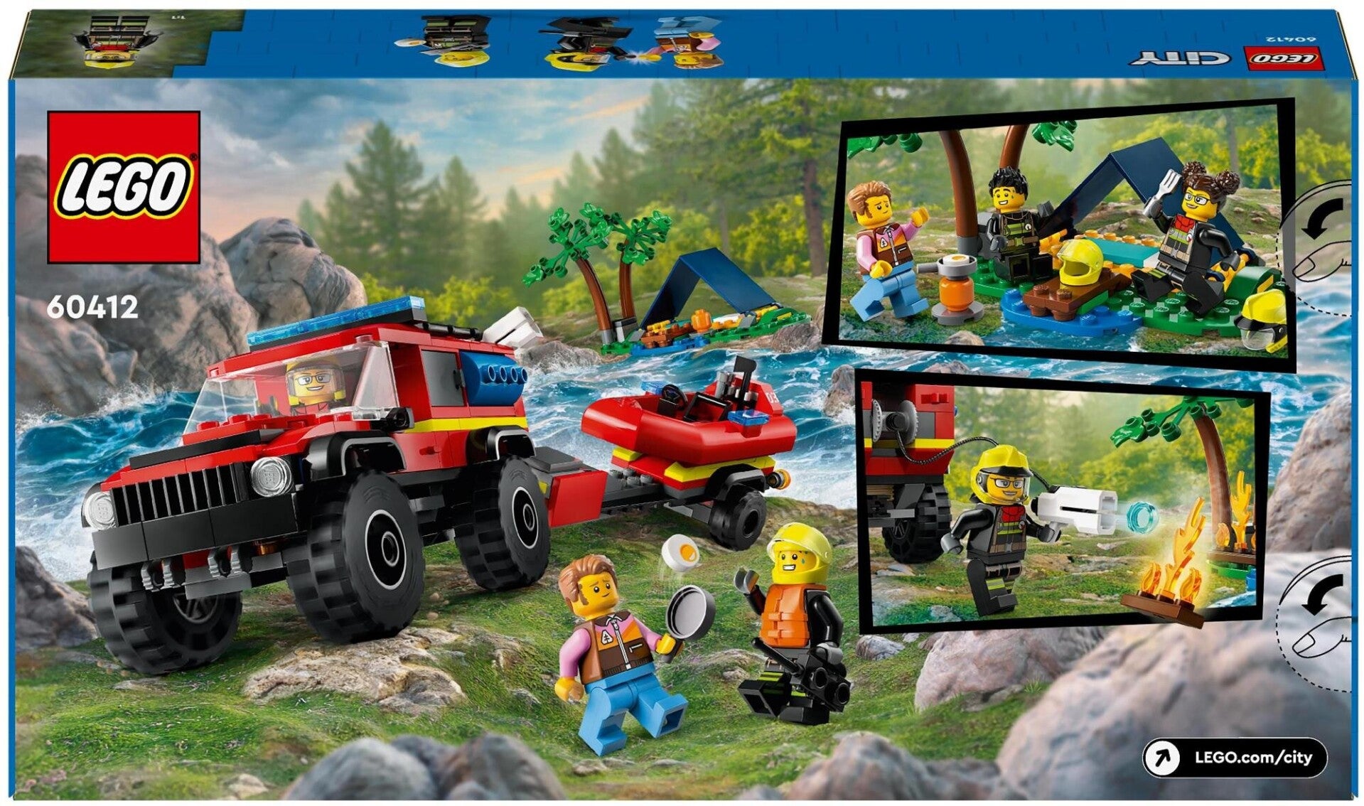LEGO 60412 City Terenowy wóz strażacki z łodzią ratunkową