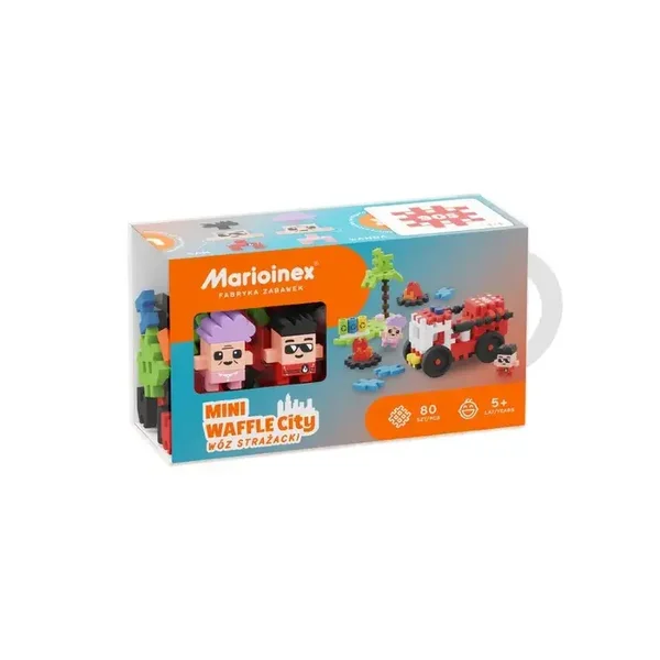 Klocki konstrukcyjne mini wafle wóz strażacki MARIOINEX