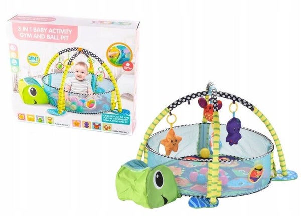 Mata Dla Dzieci 3W1 Edukacyjna Kojec Basen Dla Piłek Żółw