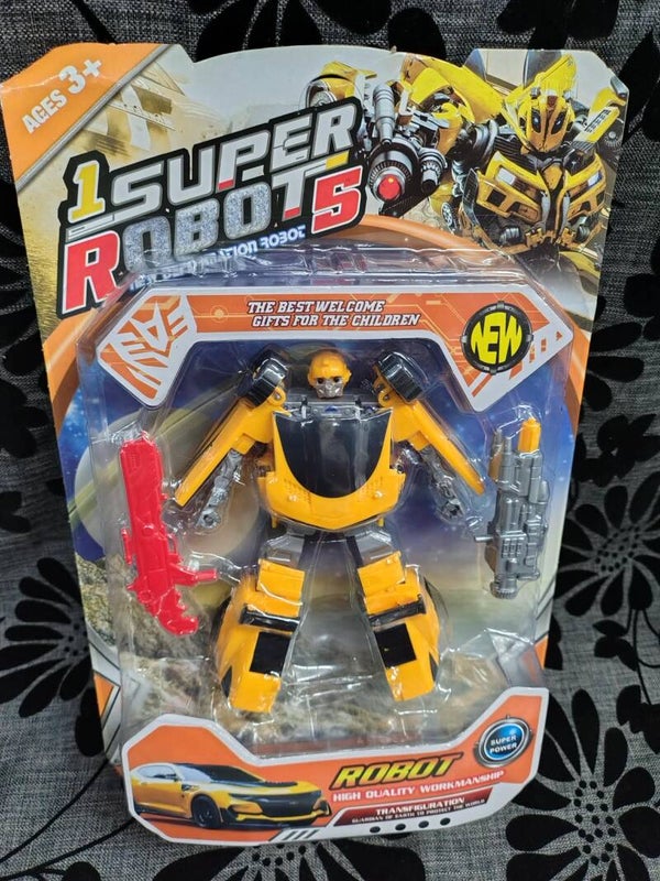 Robot Transformujący w Samochód Super Robot 5 – Żółty Autobot 17 cm